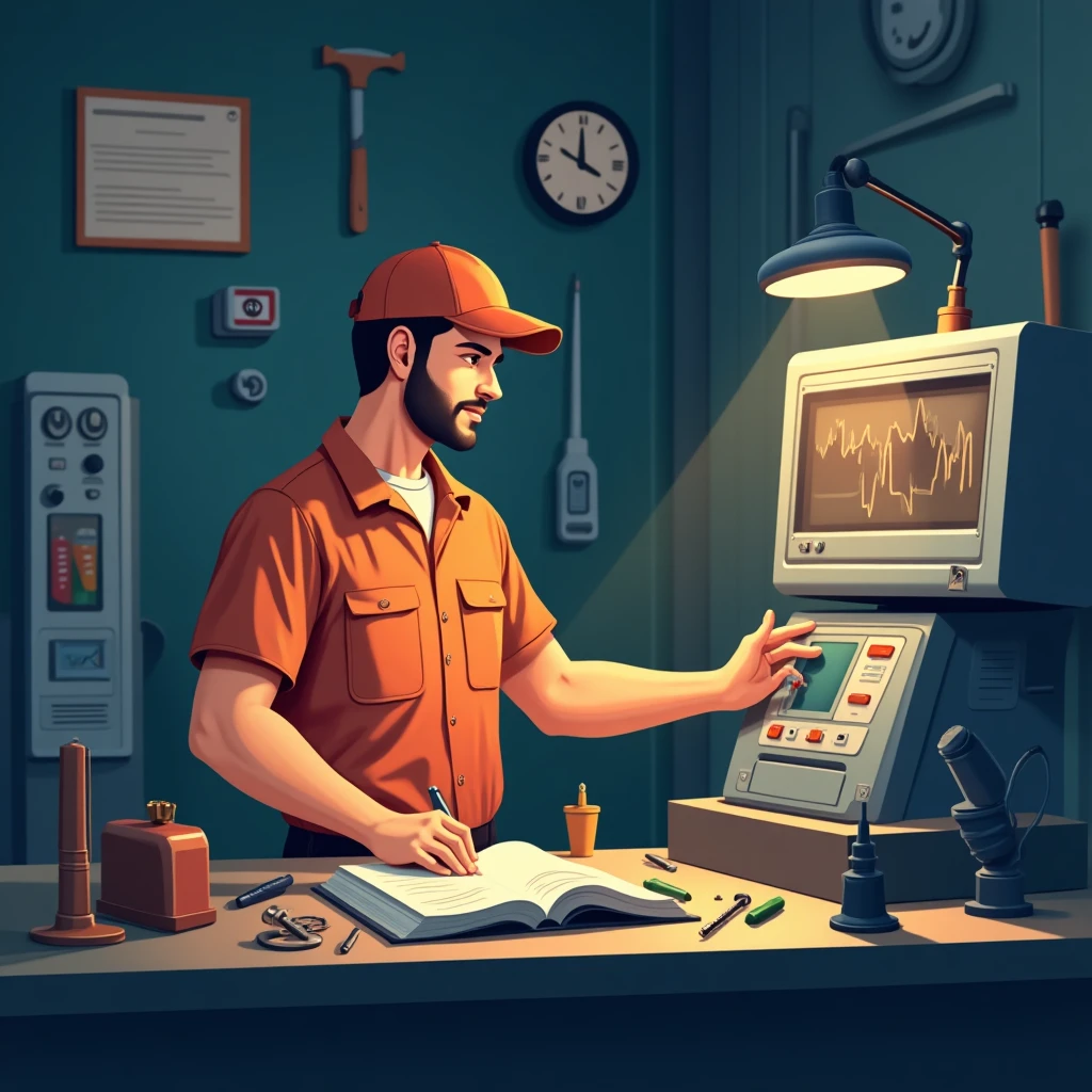 Técnico de mantenimiento en acción