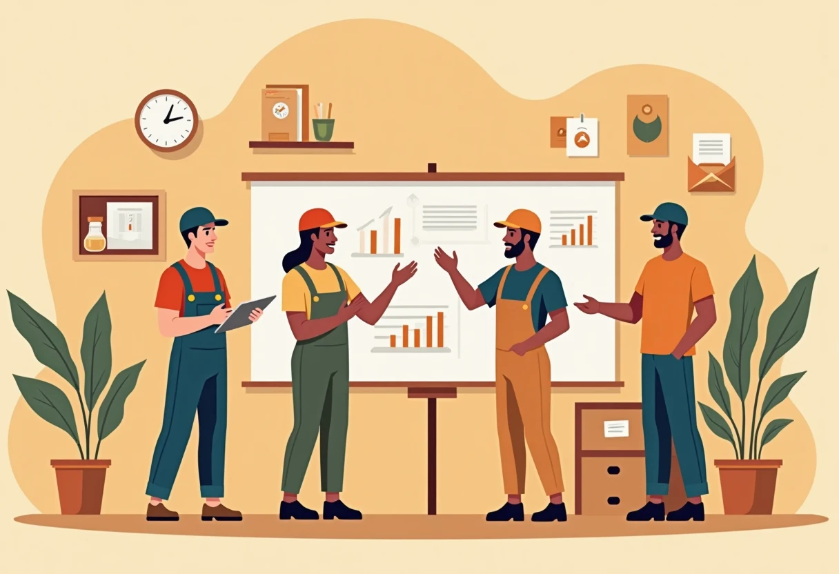 Equipo de ventas en una reunión