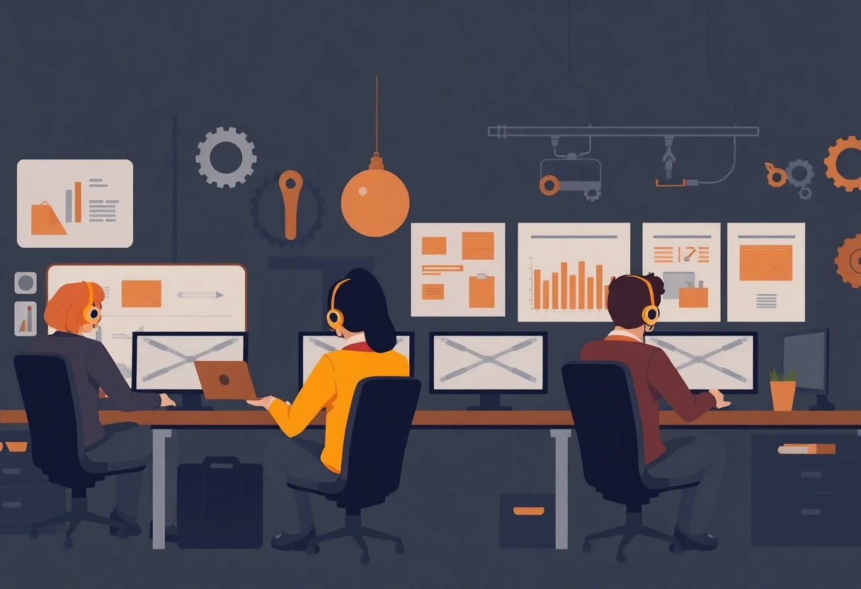 Equipo de atención al cliente en acción