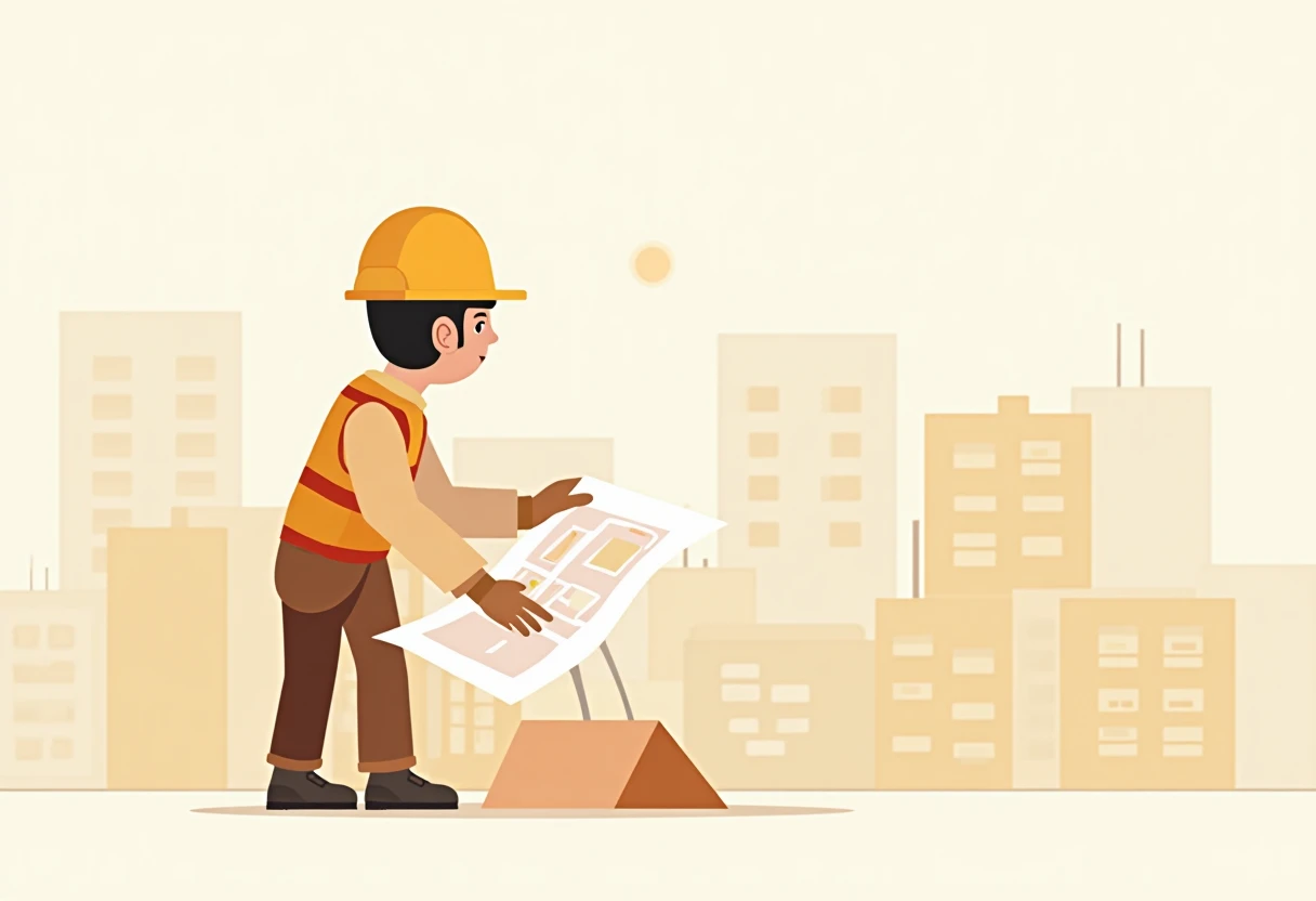 Trabajos en construcción en acción