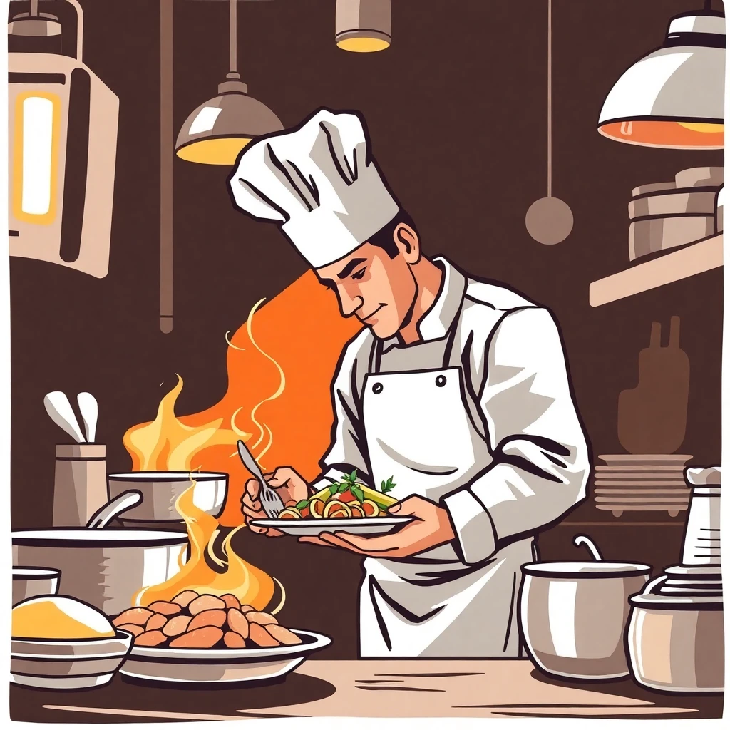 Cocinero en acción