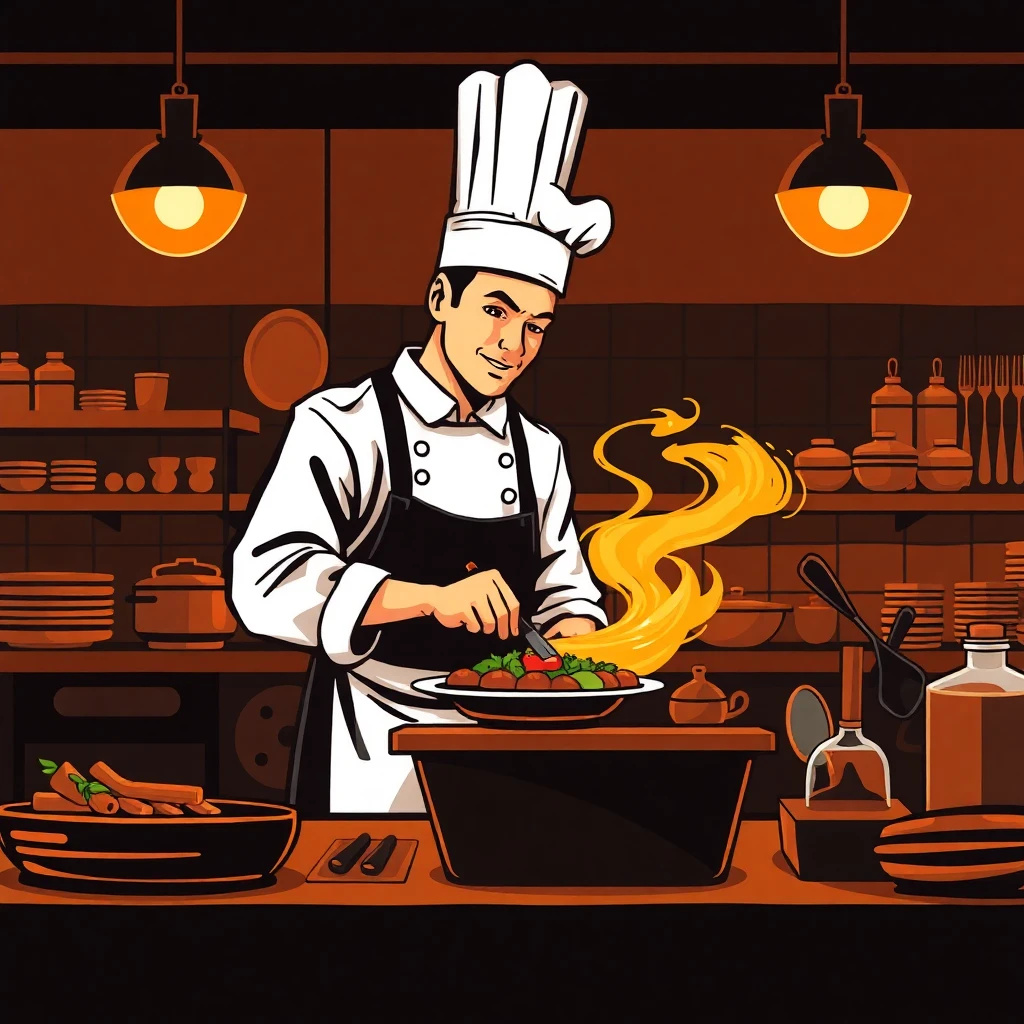 Chef de cozinha em ação