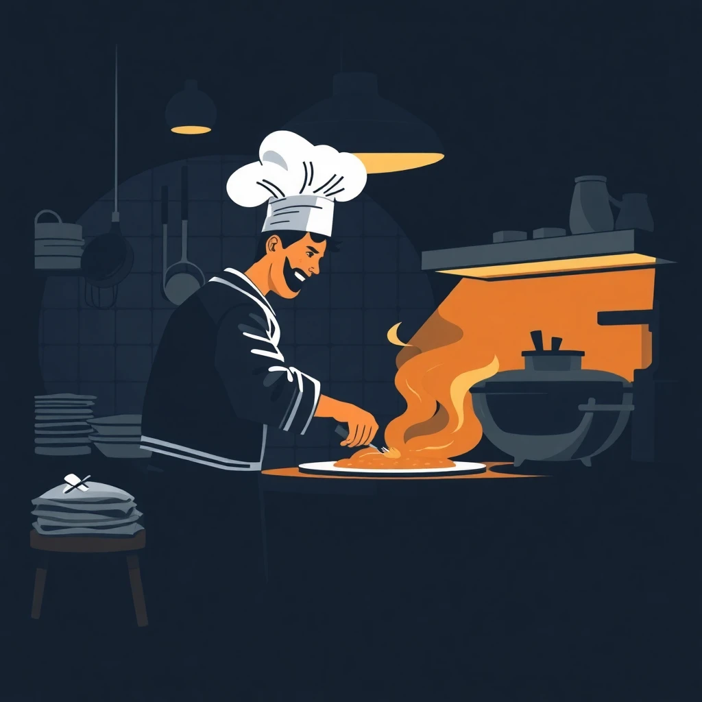 Chef trabalhando