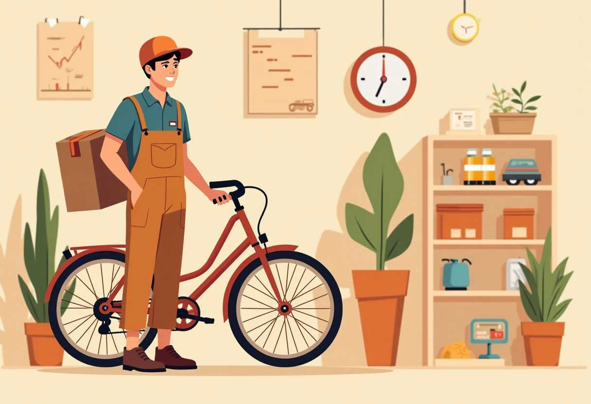 Delivery driver ready for work