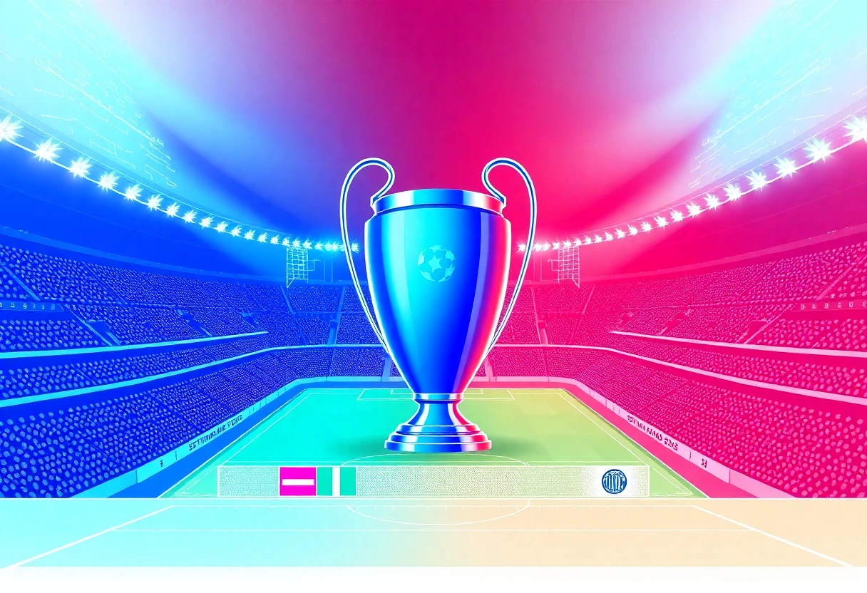 Champions League trophy abstract