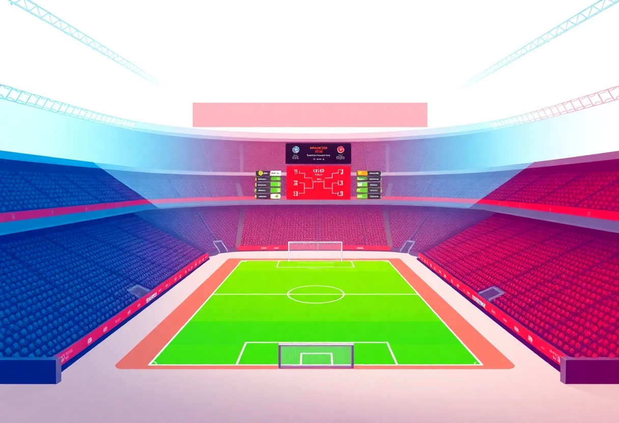 Ilustración de un partido de la UEFA Champions League