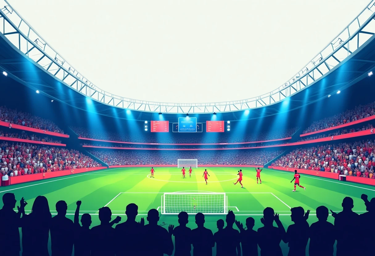 Vibrant football stadium illustration