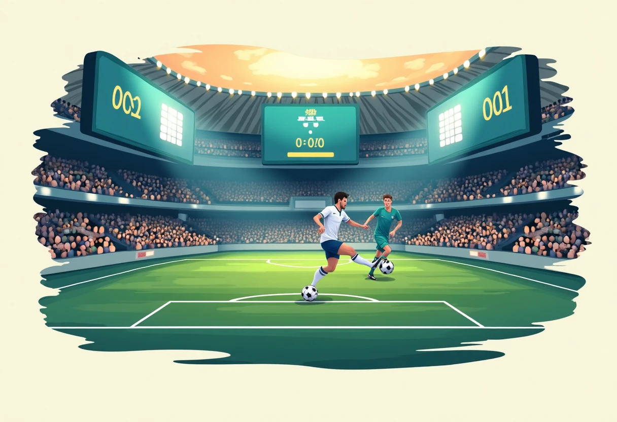 Ilustrasi papan skor UEFA Champions League