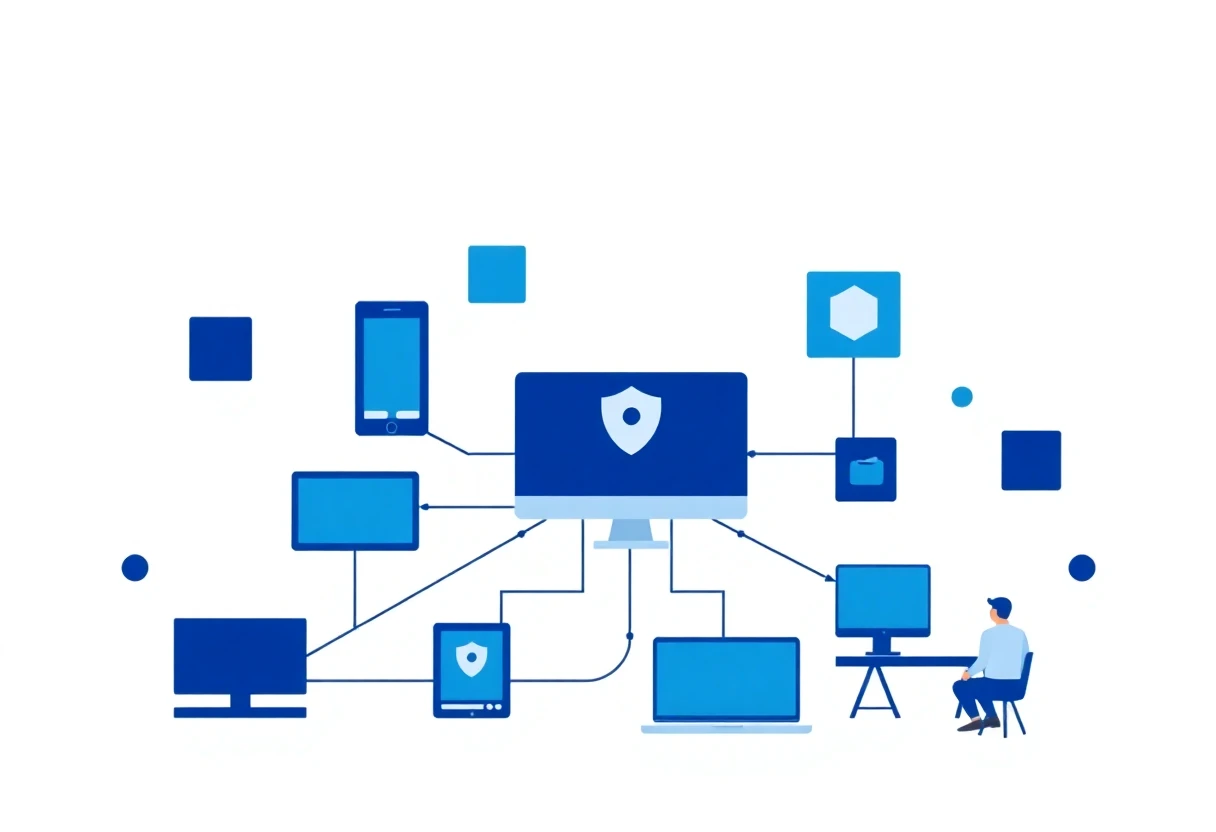 Secure digital network illustration