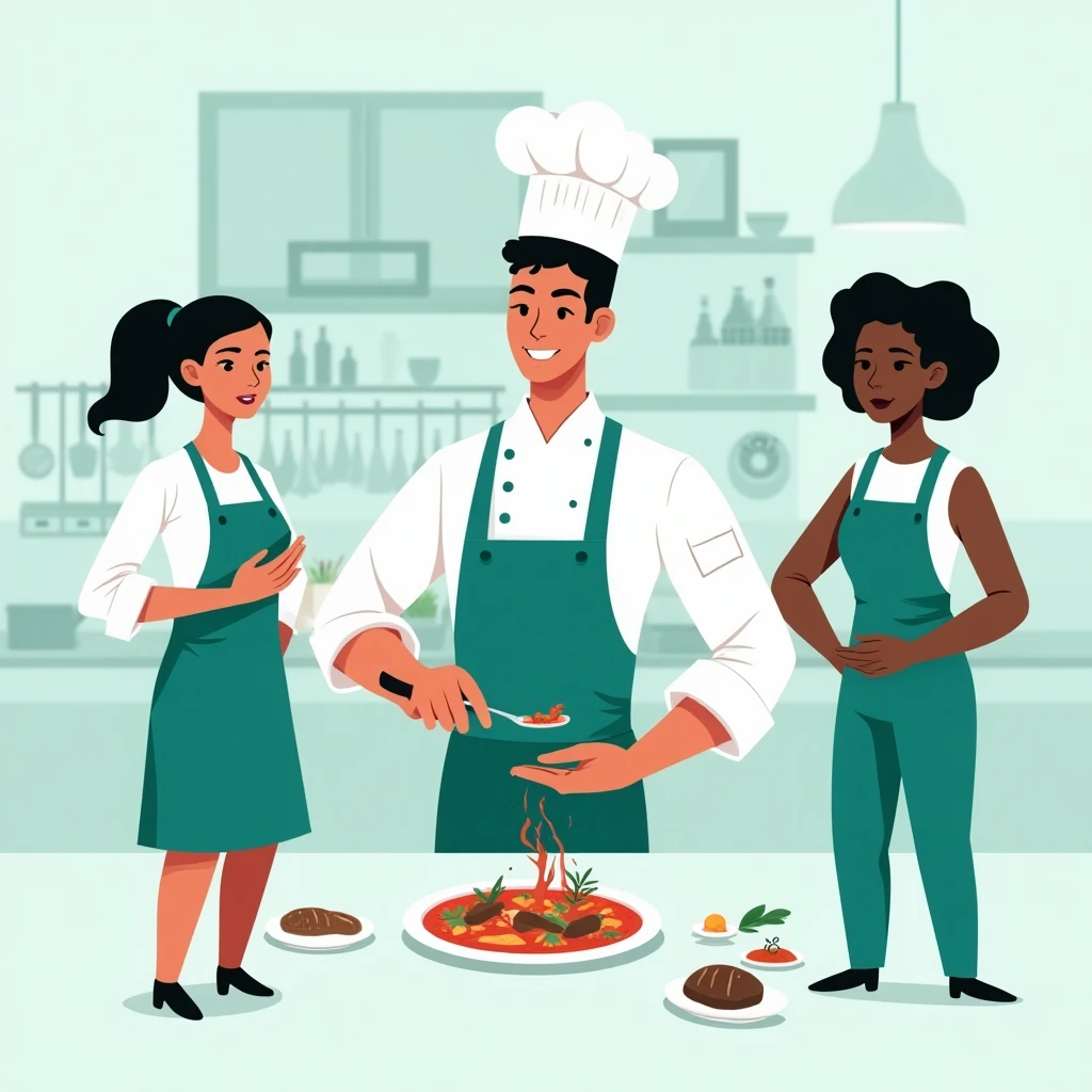 Chef plating a dish