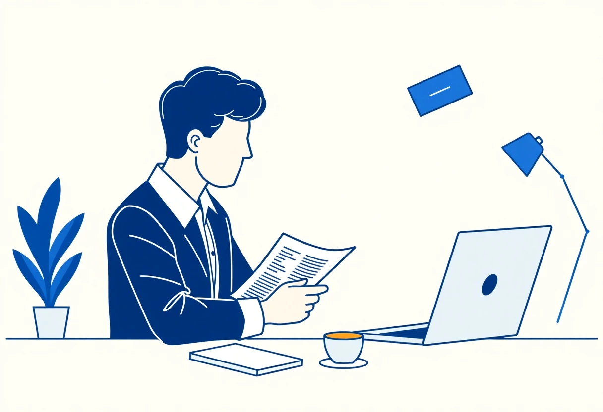 A person reviewing loan documents