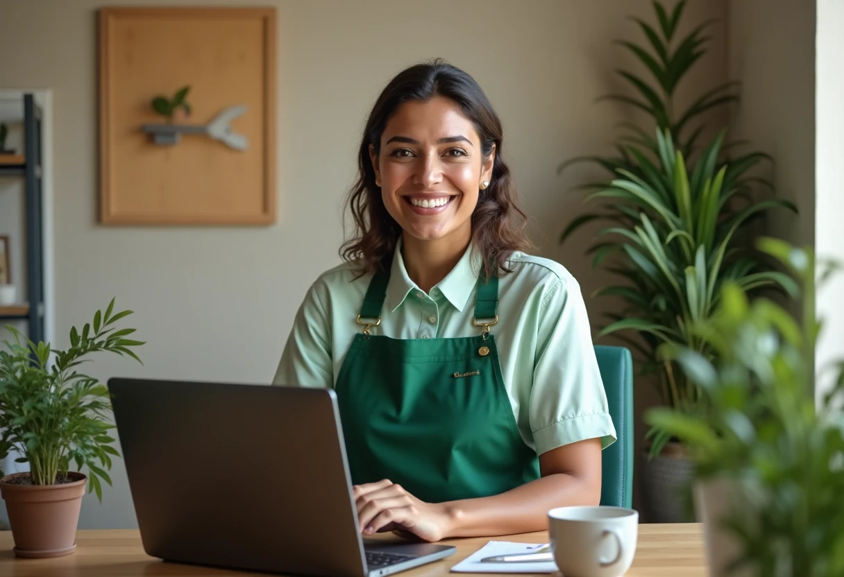 Trabalho remoto em um ambiente organizado