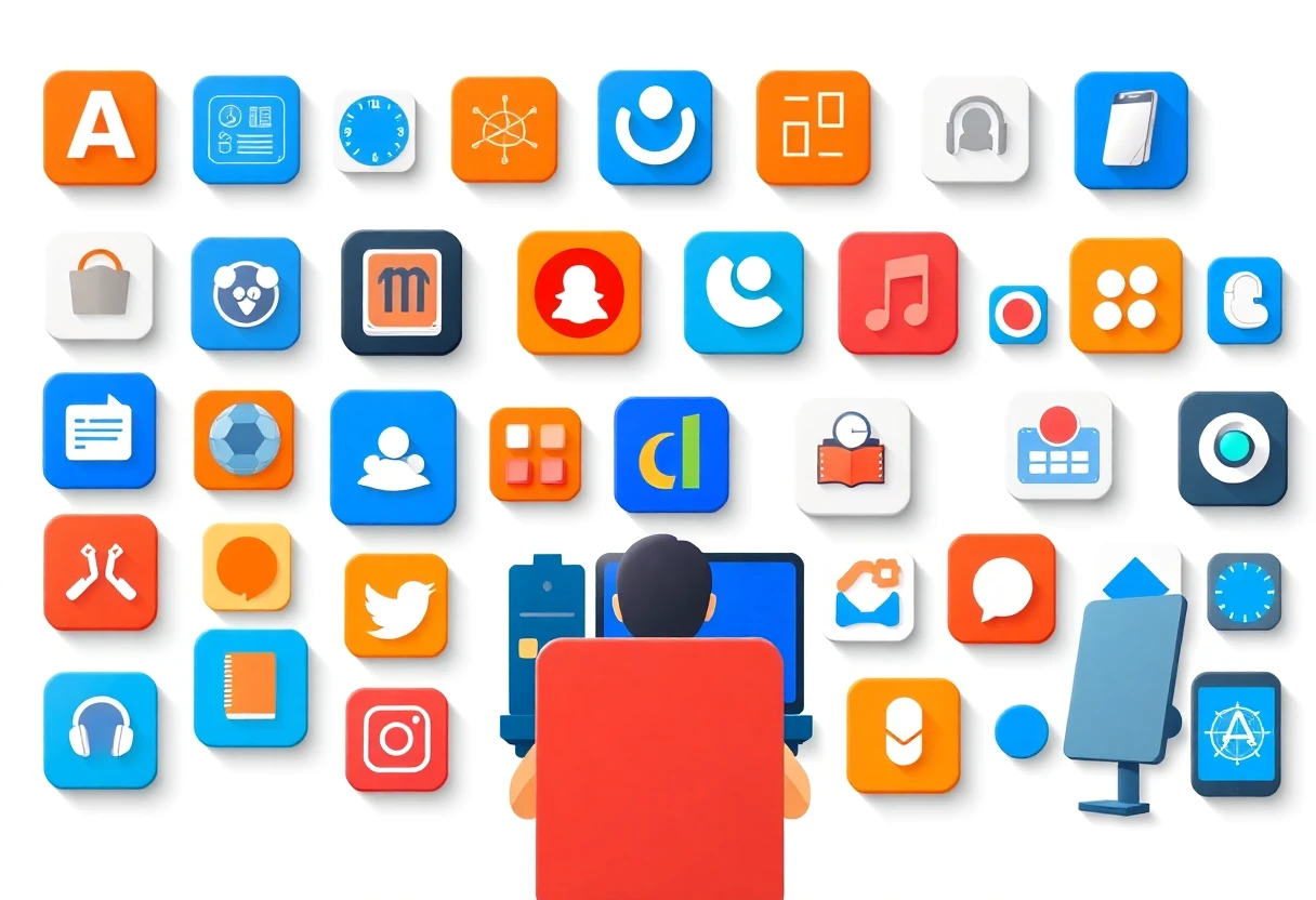 Iconos de aplicaciones de aprendizaje