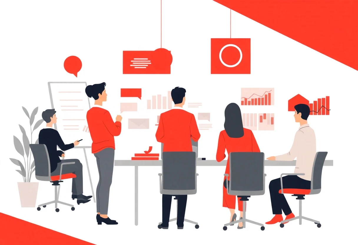 Professionnels en discussion