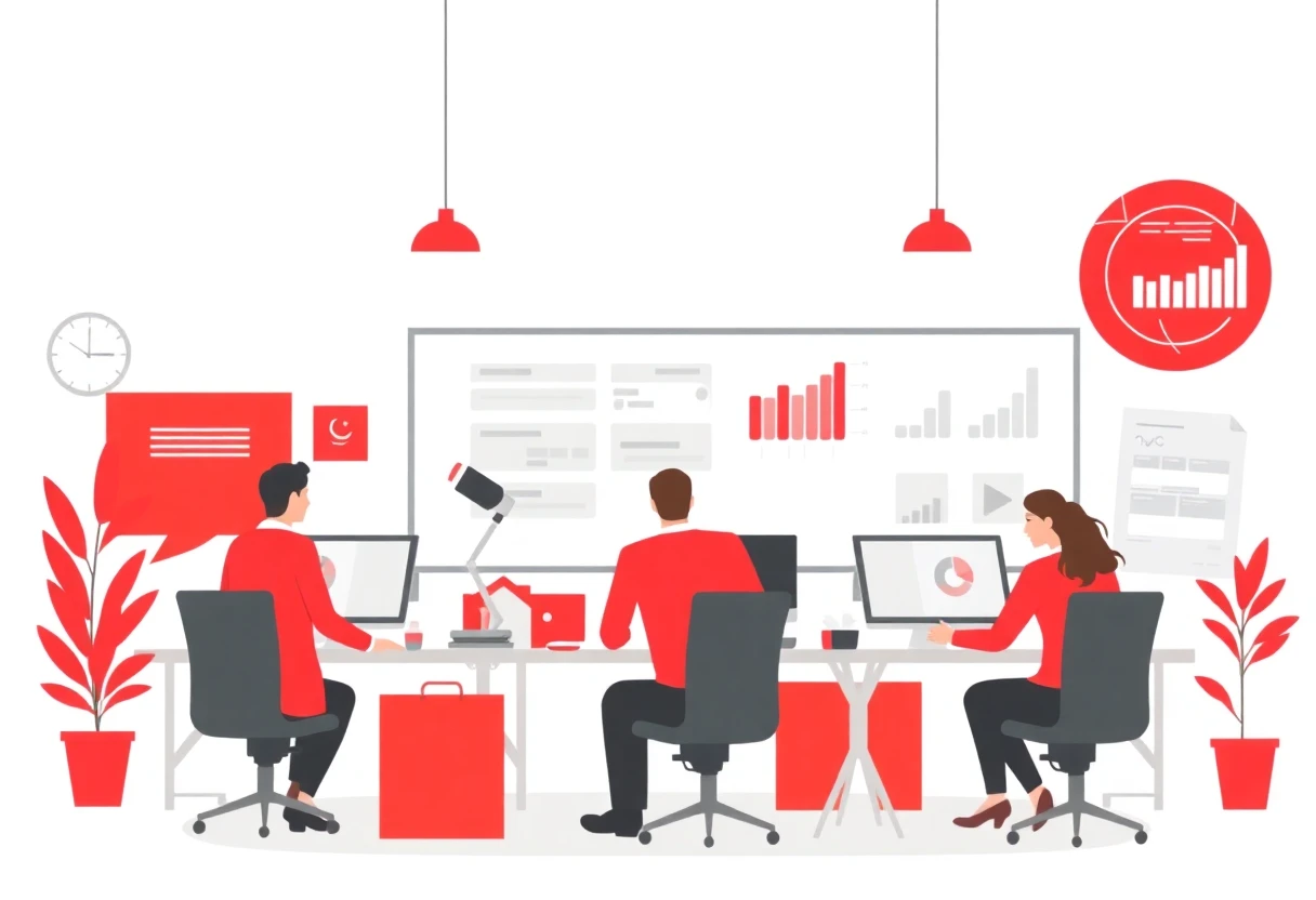 Collaboration en bureau moderne