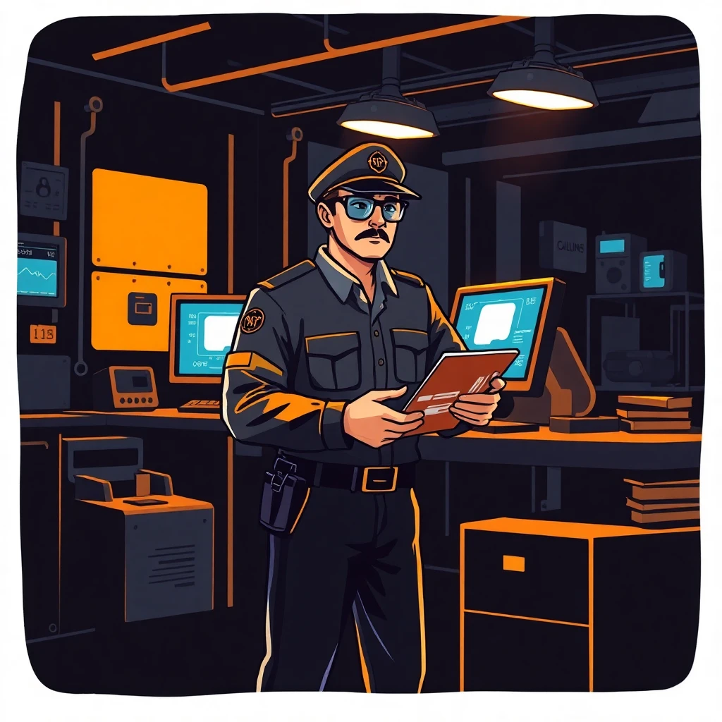 Guardia de seguridad en acción