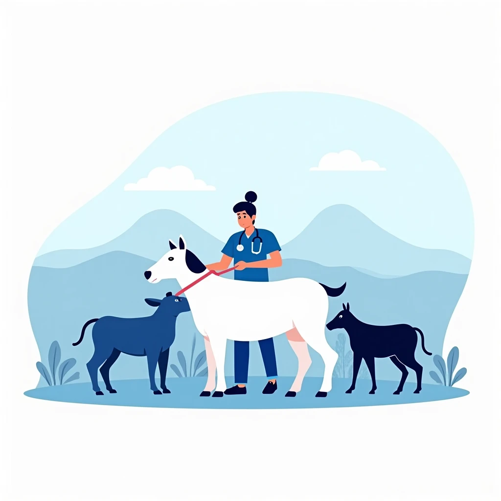 Veterinario de campo en acción