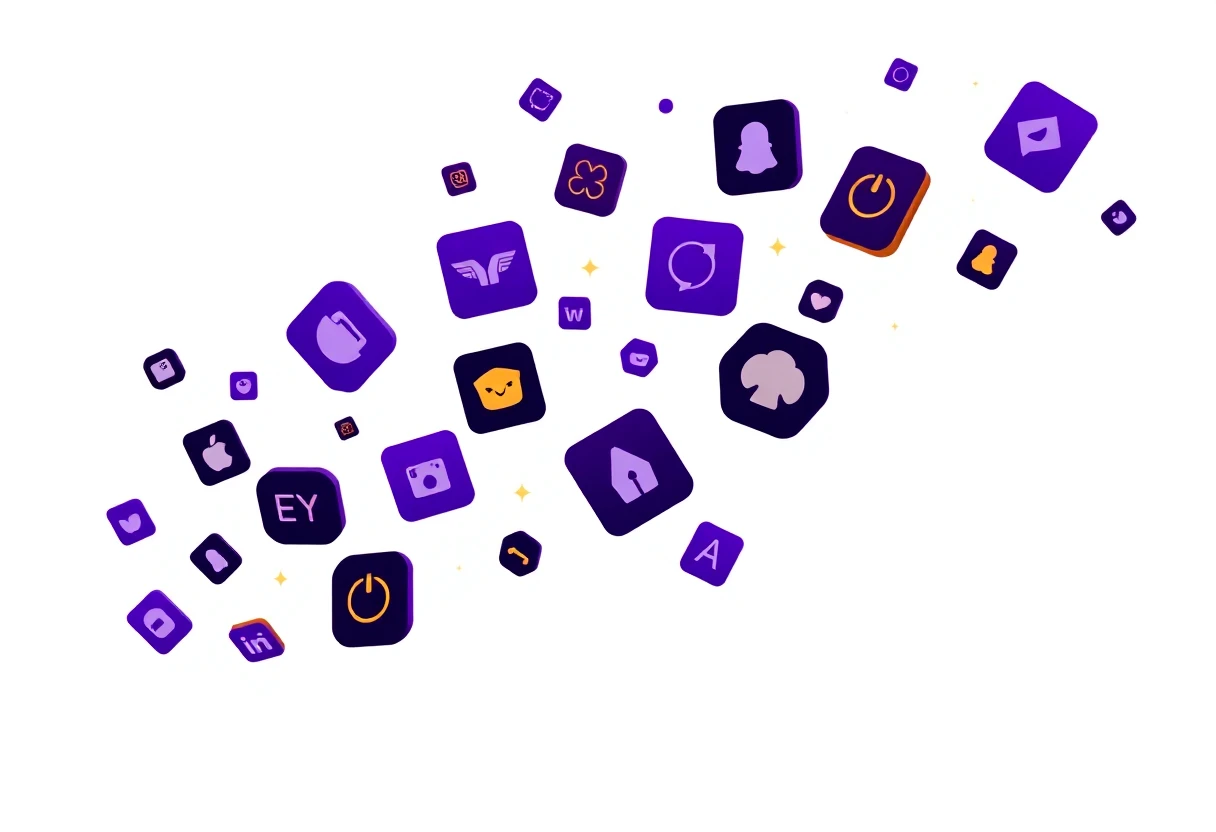 Abstract video streaming app icons