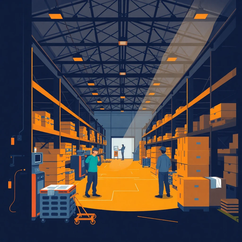 High-tech warehouse environment