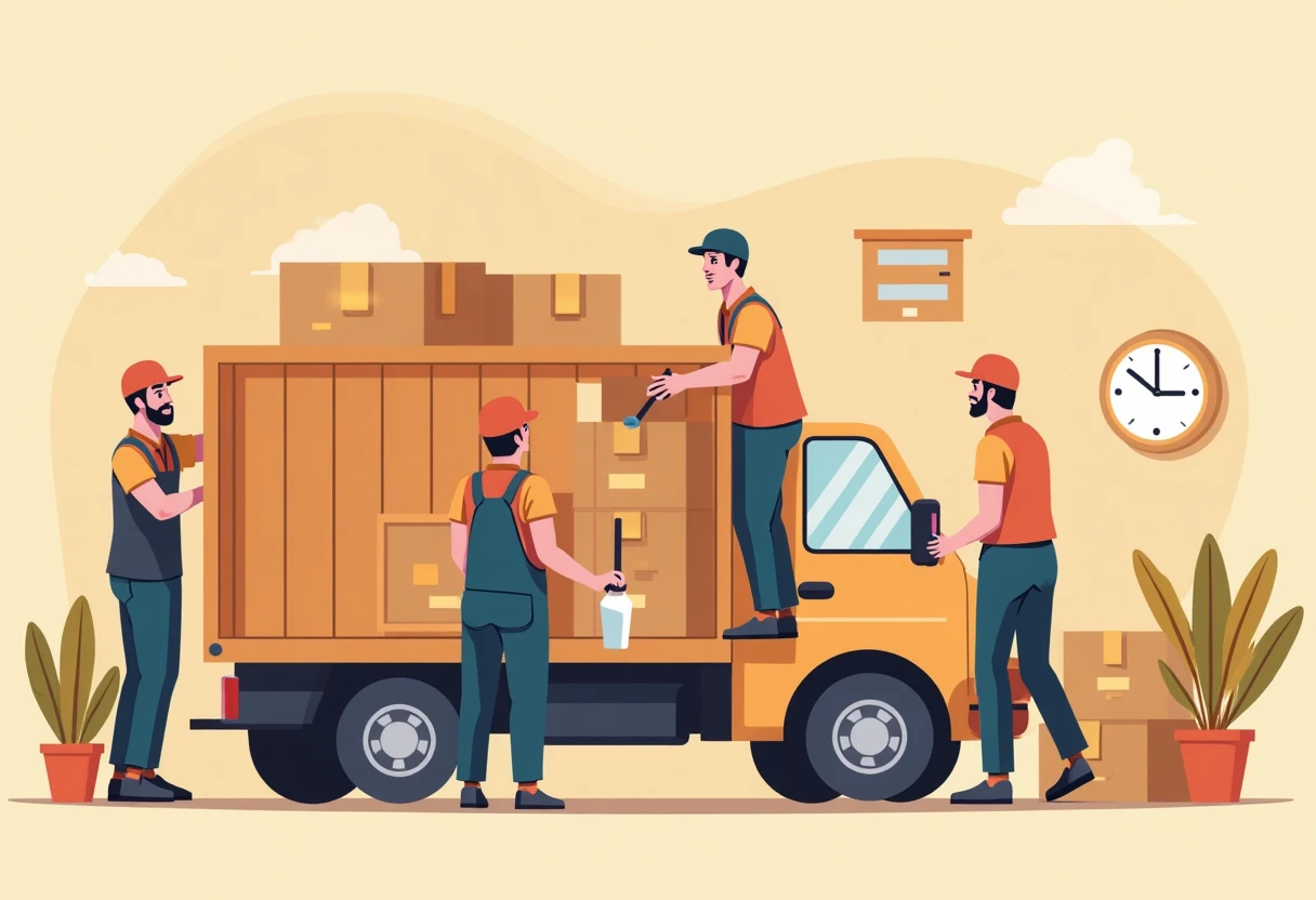 Warehouse workers loading a truck