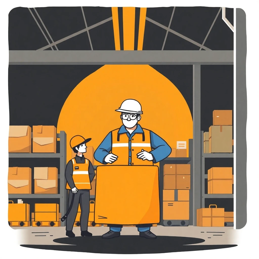 Warehouse supervisor leading a team