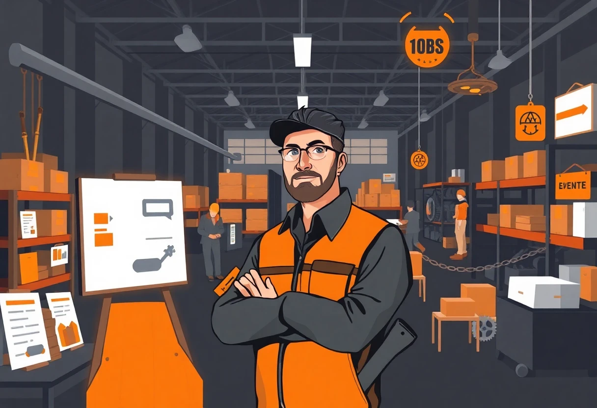 Warehouse supervisor in action
