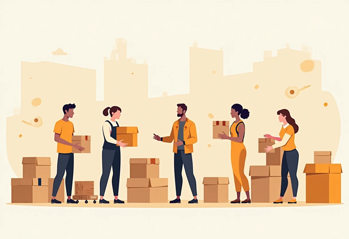 Teamwork in a warehouse