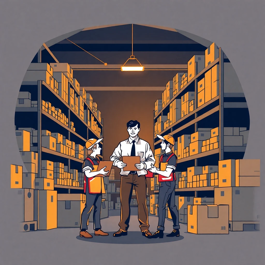 Warehouse team at work