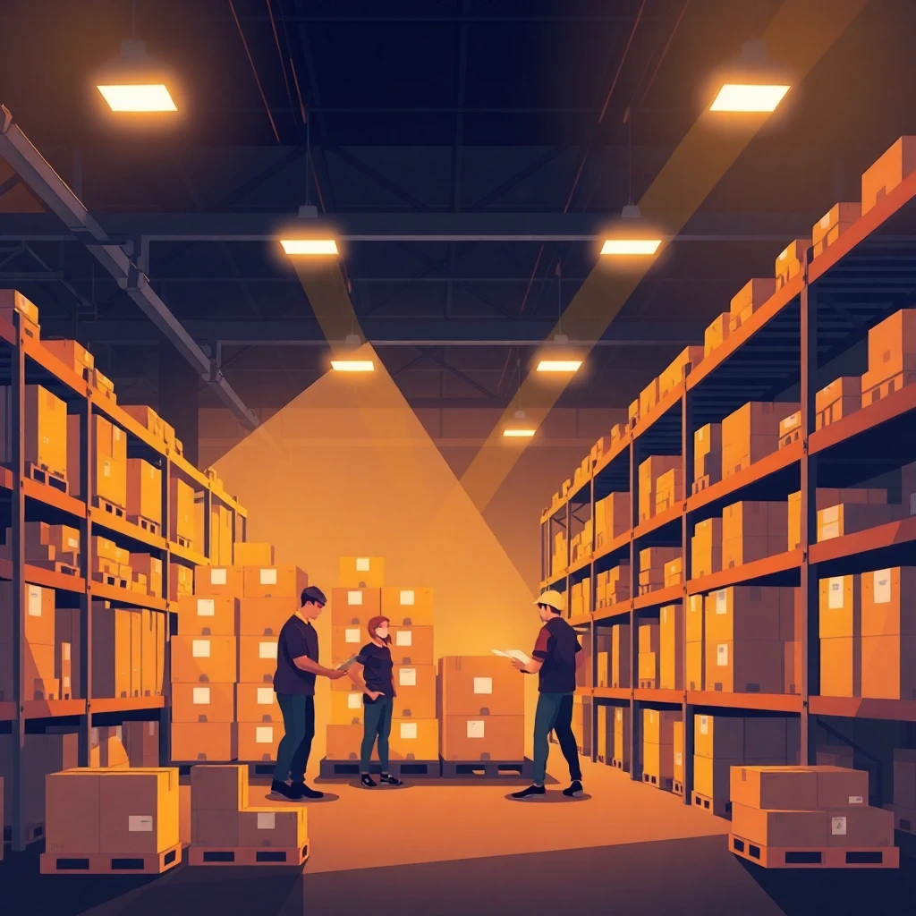 Warehouse team at work