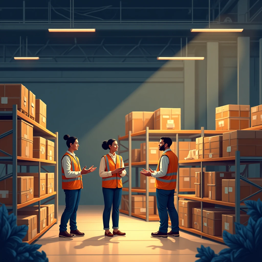 Warehouse manager at work