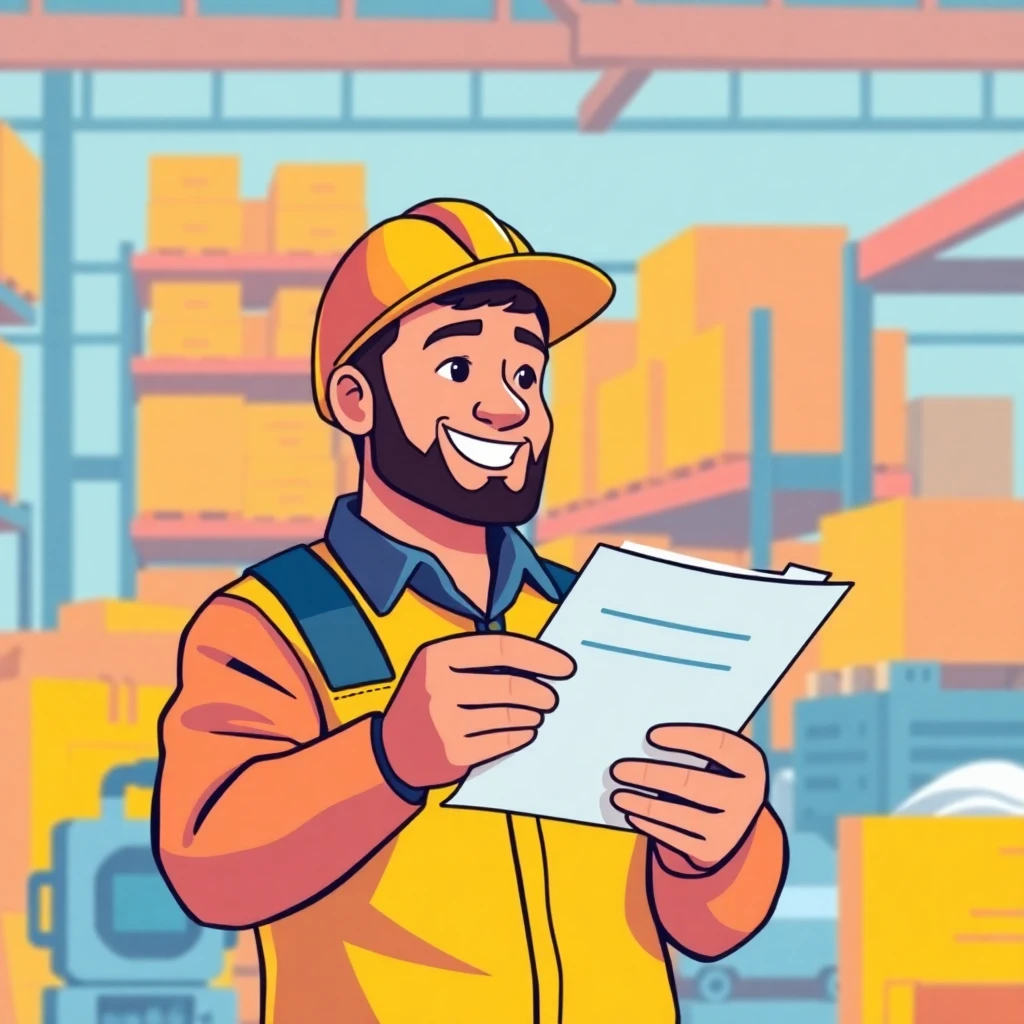 Happy worker reviewing job offer