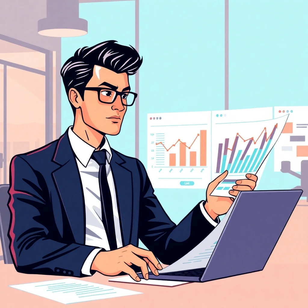 Professional reviewing career growth opportunities