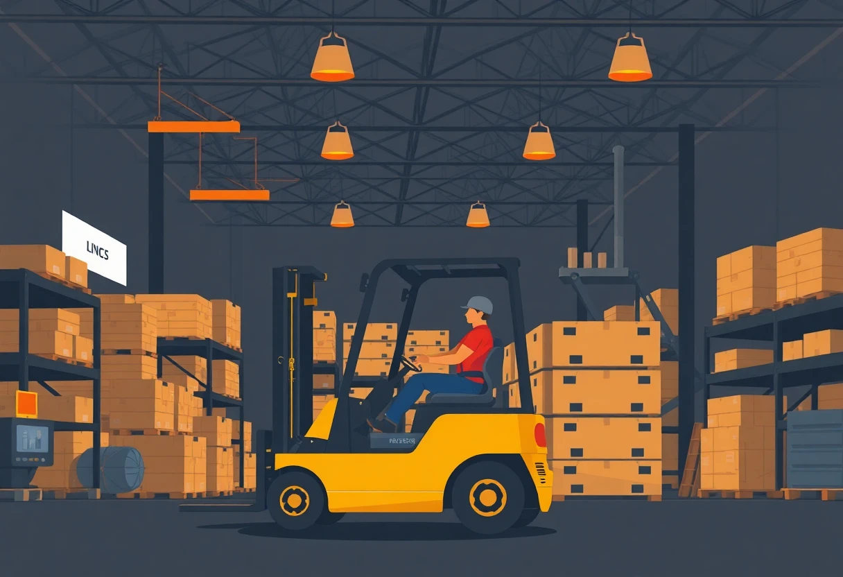 Warehouse worker in action
