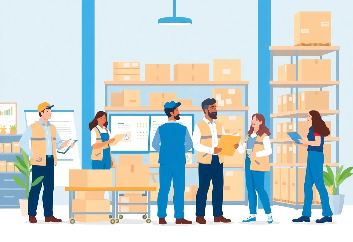 Teamwork in a warehouse