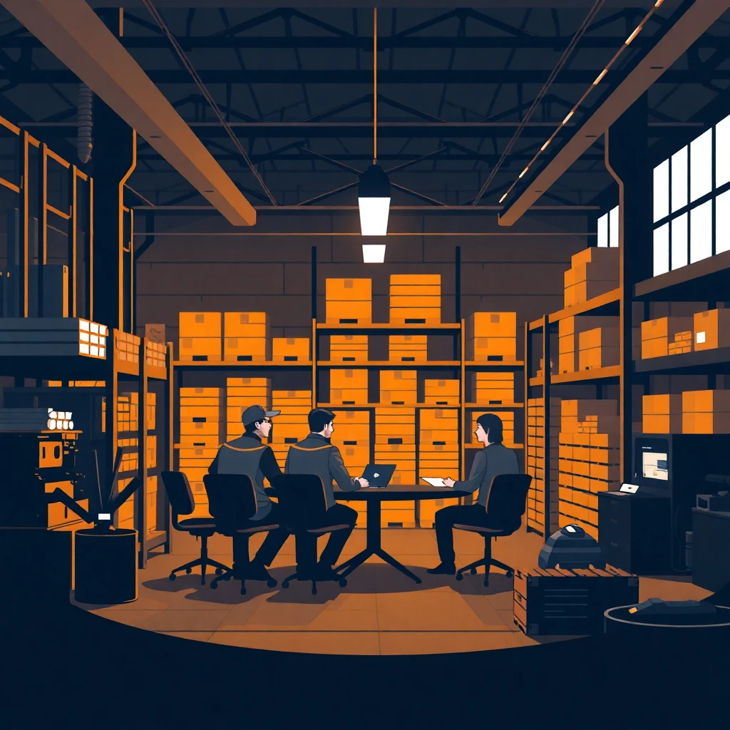 Warehouse team meeting