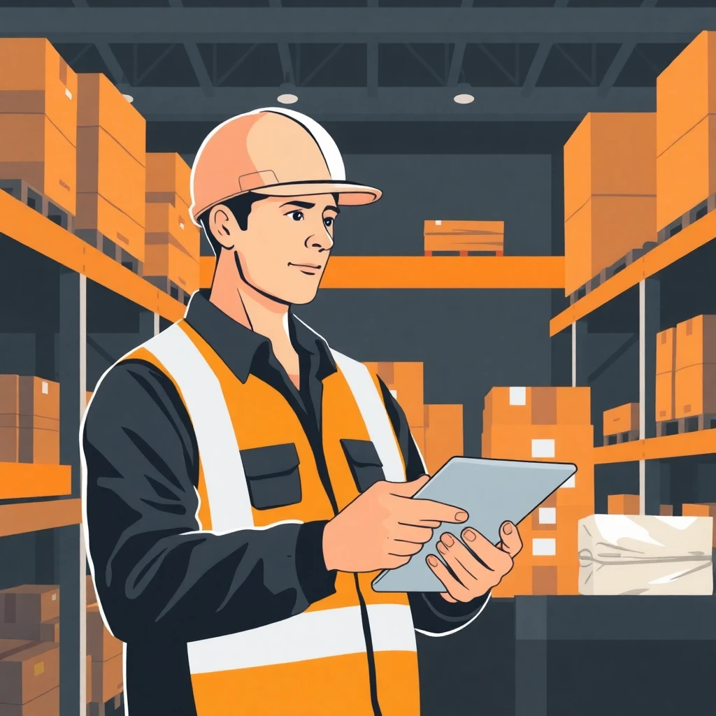 Warehouse supervisor managing operations