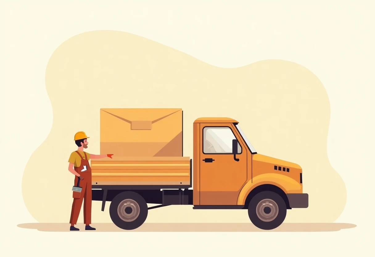 Illustration of a pickup truck for logistics
