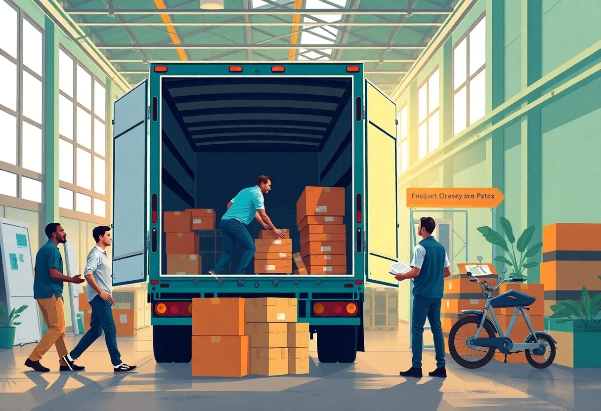 Teamwork in warehouse delivery