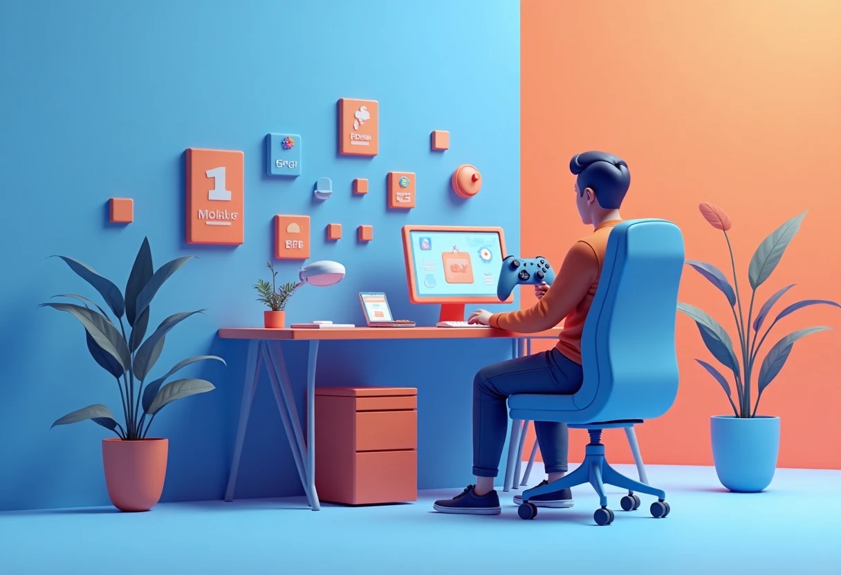 Mobile Gaming Illustration
