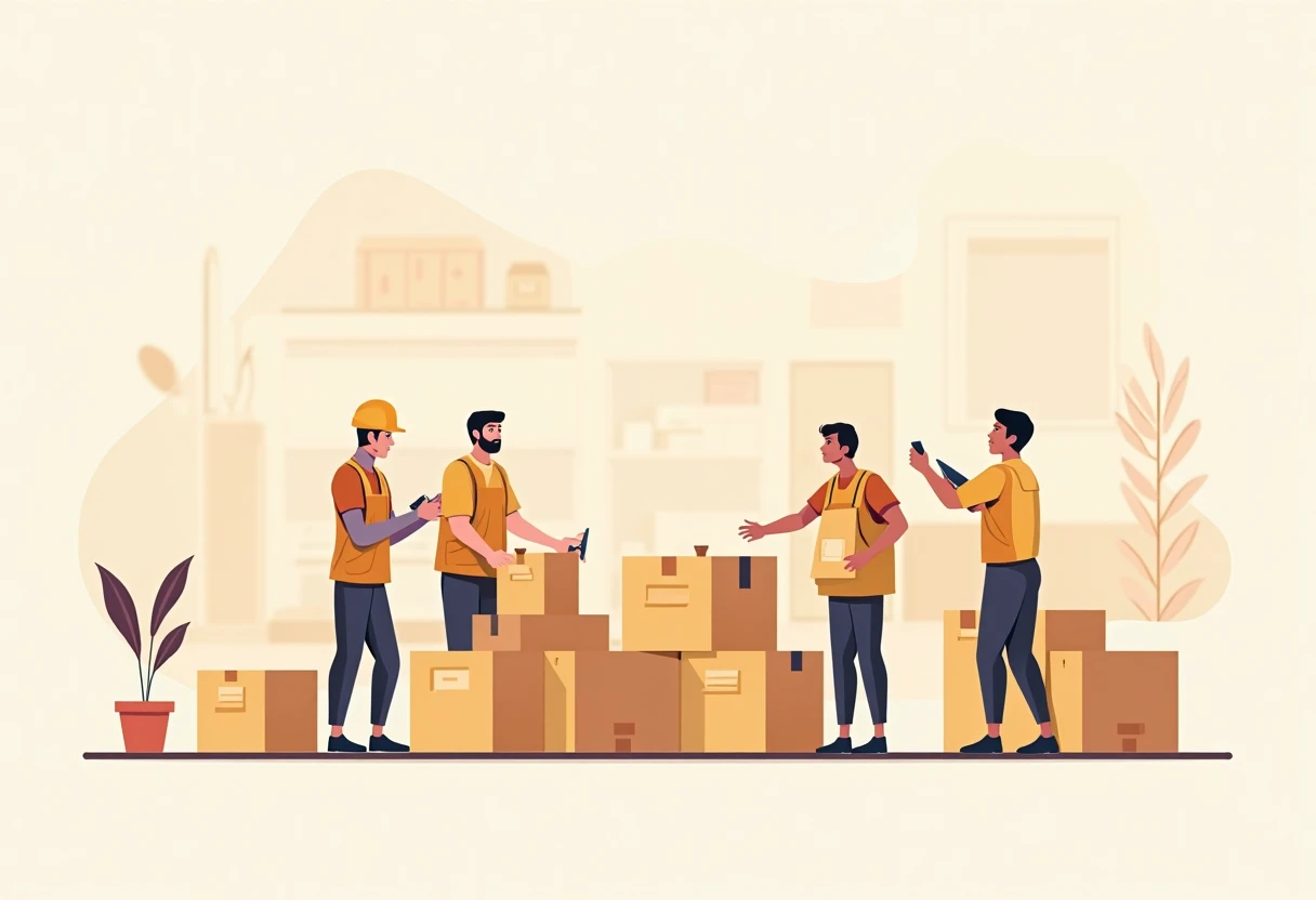 Warehouse team at work
