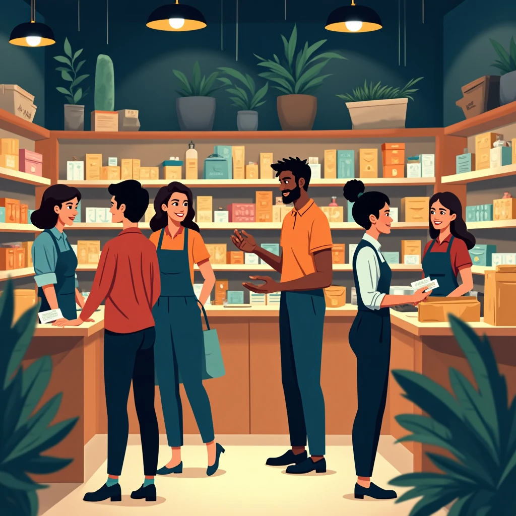 Retail workers in a store