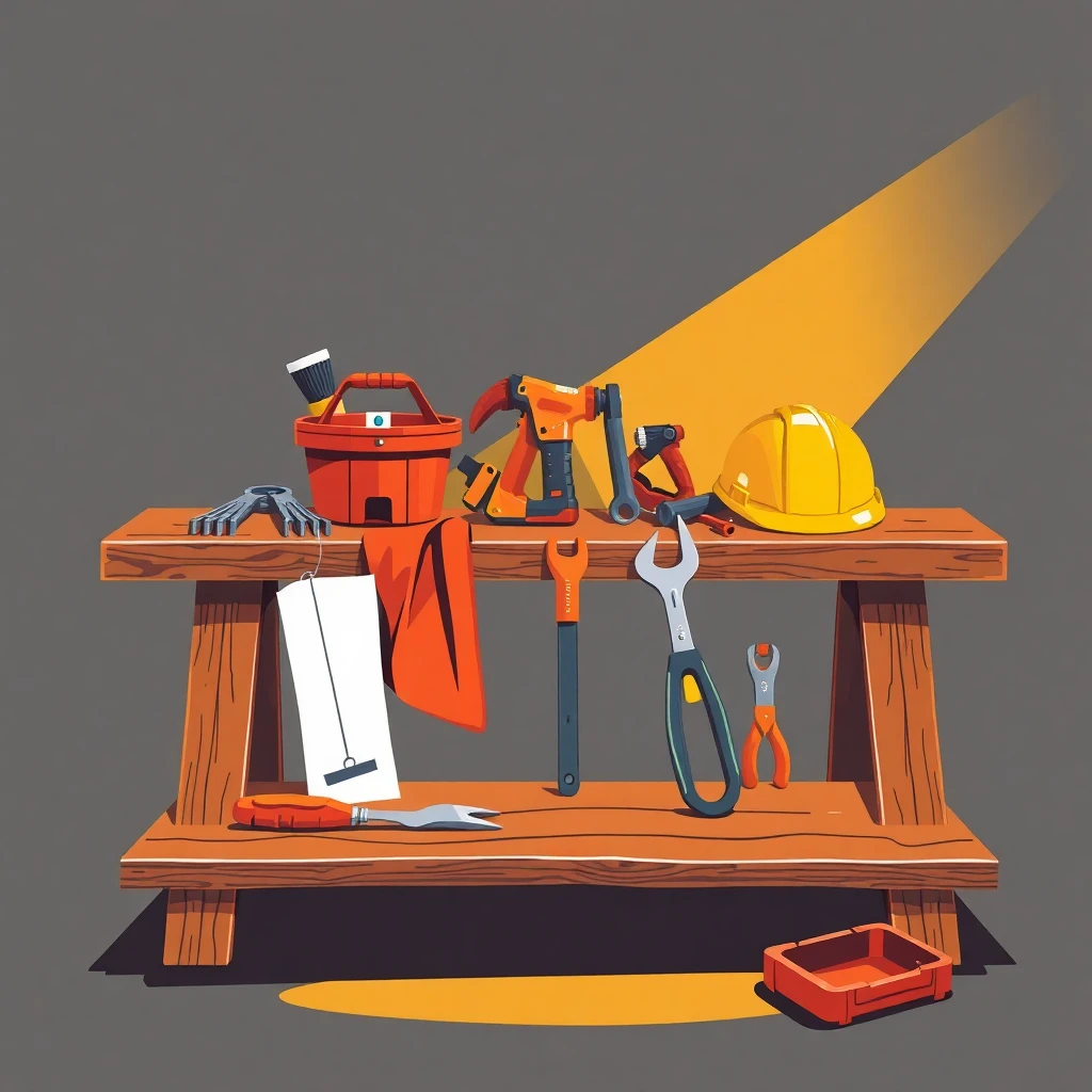 Construction tools ready for use
