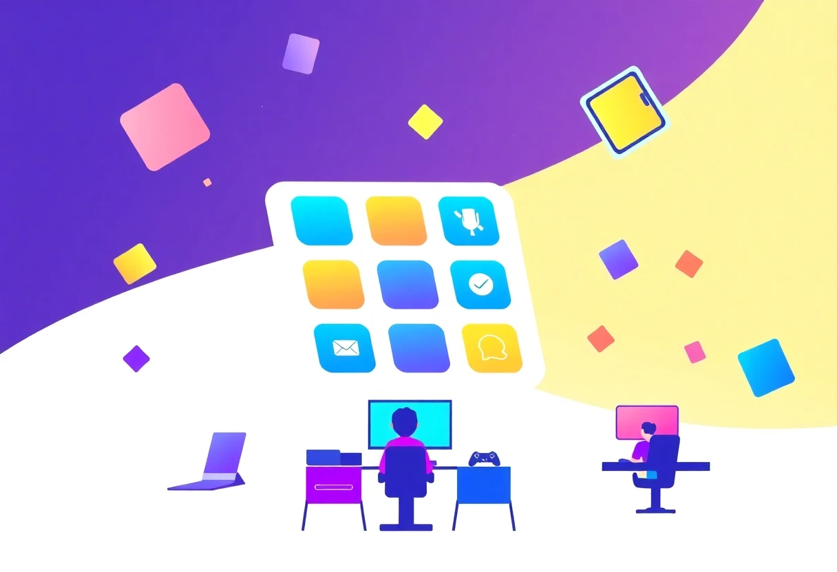 Abstract app grid illustration