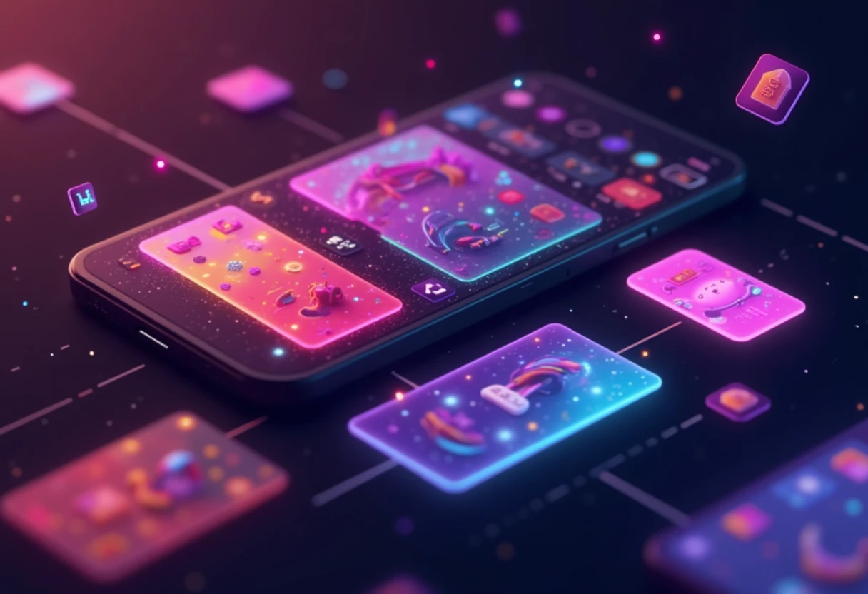 Colorful abstract app grid