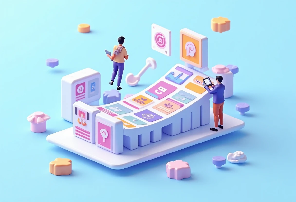 Top social media app icons floating