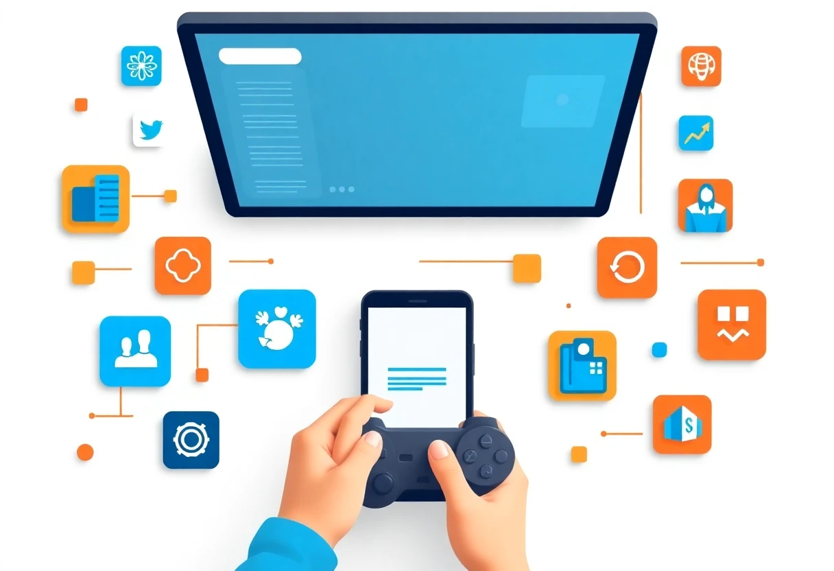Global community apps illustration