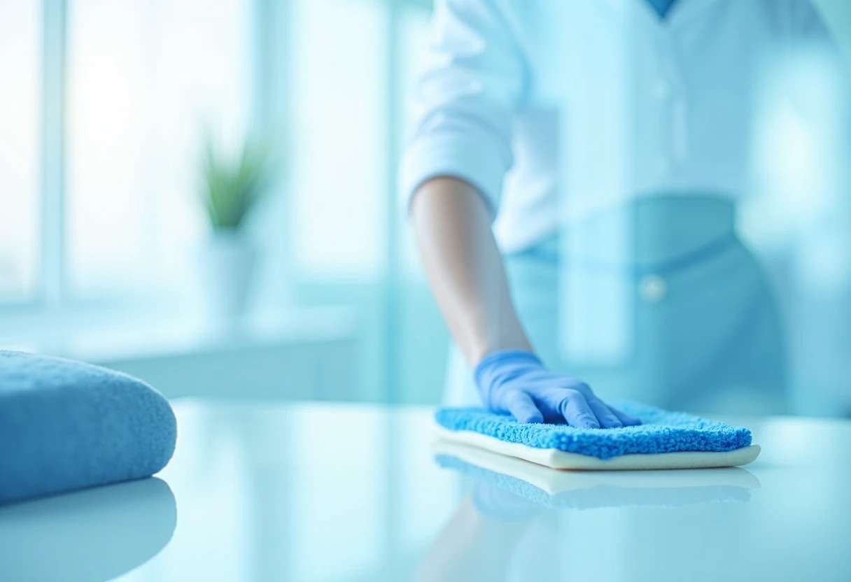 Professional cleaner at work