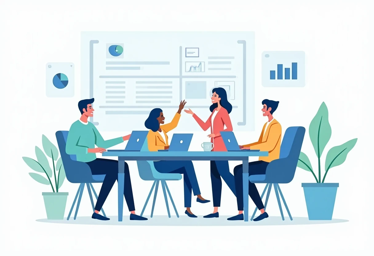 Professionals discussing finance strategies