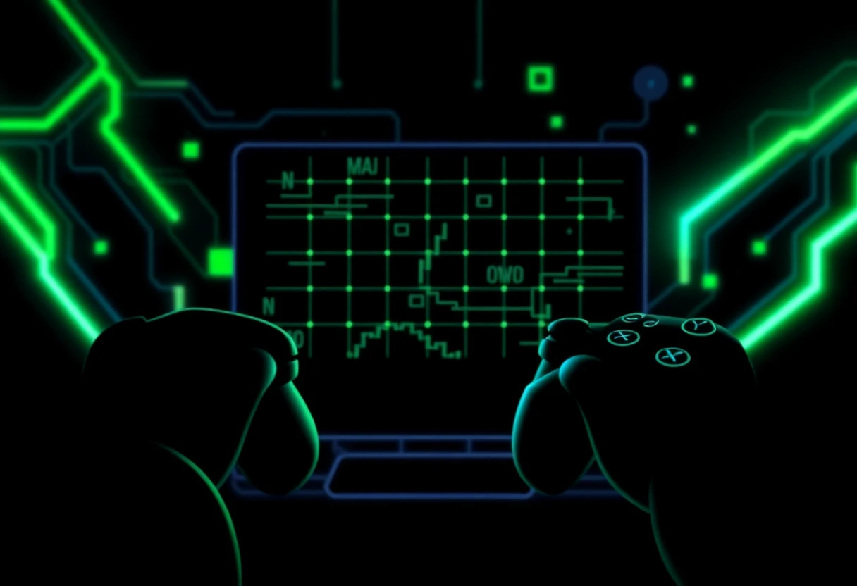 Abstract representation of mobile gaming apps