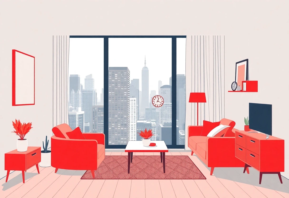 City apartment with urban view
